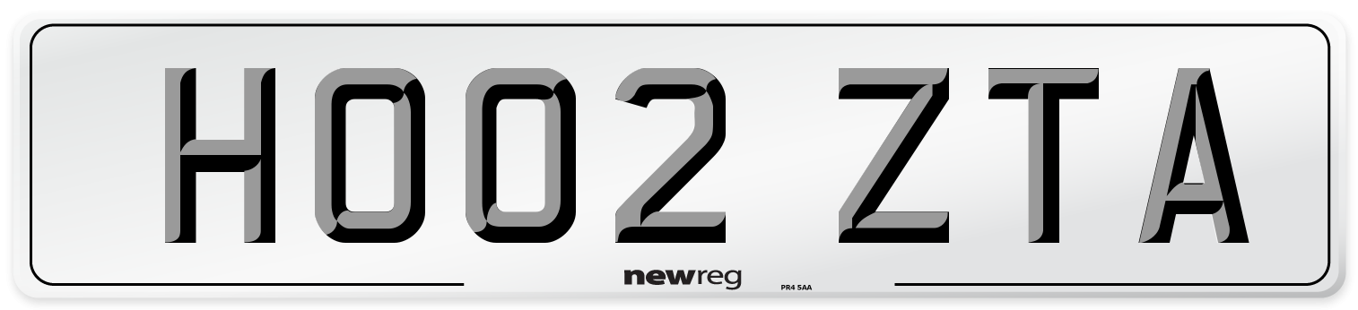HO02 ZTA Number Plate from New Reg